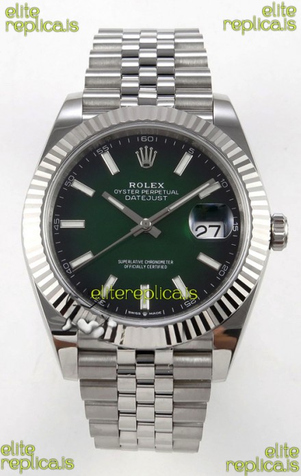 Rolex Datejust 126234 Ombre Green Dial Jubilee FREE SPRUNG MVMT Super Clone Watch 41MM
