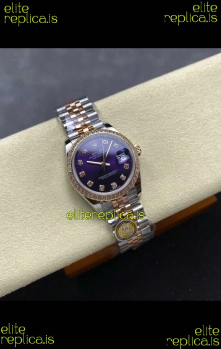Rolex Super Clone Datejust 31MM Blue Dial Rose Gold Super Clone Watch 