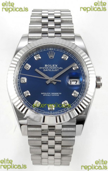 Datejust Super Clone 126334 Blue Diamonds Dial 41MM FREE SPRUNG MVMNT 3235 Watch 