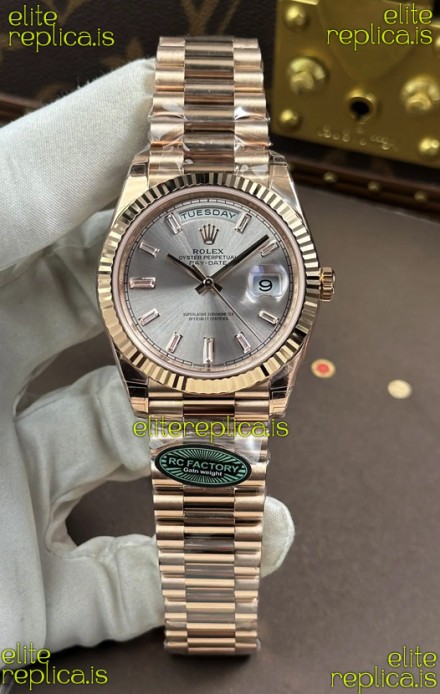 Rolex Day Date 228236 Rose Gold Steel Crystal Dial Super Clone Watch 