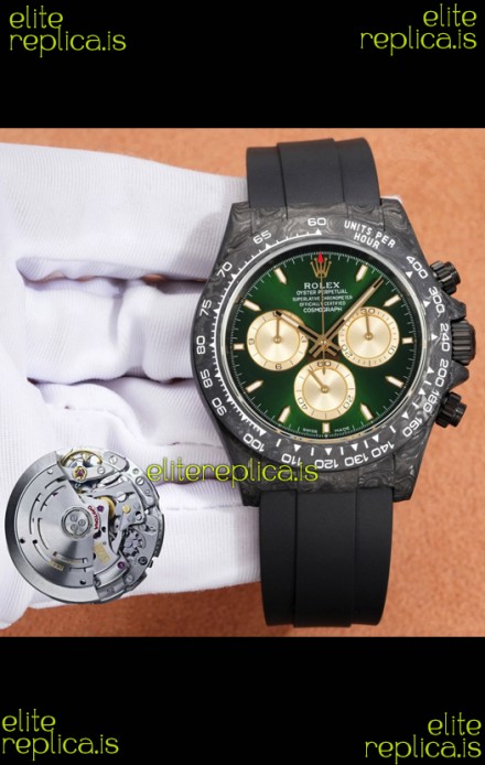 Rolex Daytona Forged Cabon Casing Green Dial Super Clone Watch 