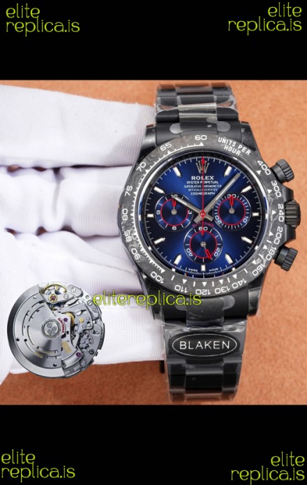 Rolex Daytona Blaken 4131 Movement Blue Dial Super Clone Watch 