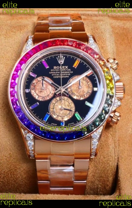 Rolex Daytona 116568 Rose Gold Black Dial Super Clone Watch 