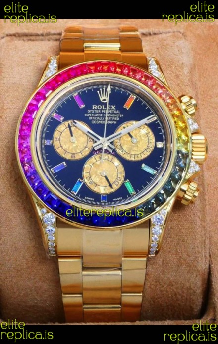 Rolex Daytona 116568 Yellow Gold Black Dial Super Clone Watch 