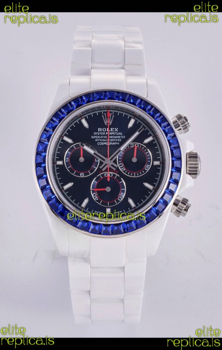 Rolex Daytona AET White Ceramic Dark Blue Dial 4130 Movment Super Clone Watch 