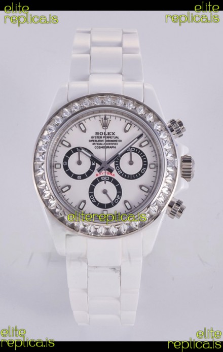Rolex Daytona AET White Ceramic White Dial 4130 Movment Super Clone Watch 