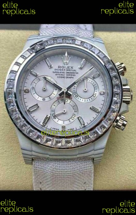 Rolex Daytona TPT Casing White Dial Nylon Strap Super Clone Watch 
