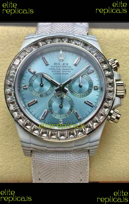 Rolex Daytona TPT Casing Ice Blue Dial Nylon Strap Super Clone Watch 