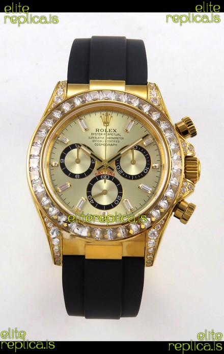 Rolex Daytona 126538 Yellow Gold FREE SPRUNG MVMT Gold Dial Super Clone Watch 