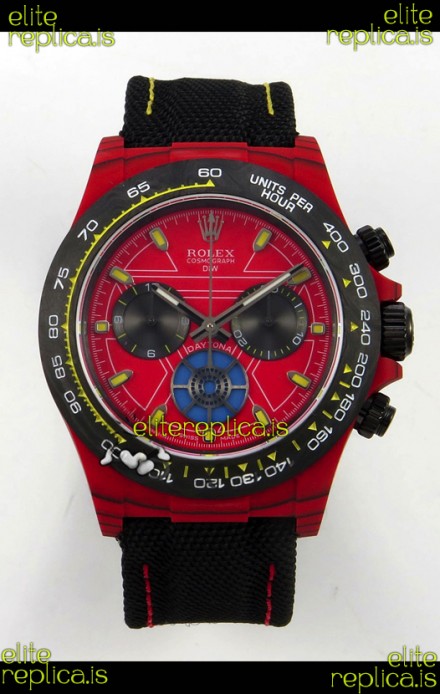 Rolex Daytona DiW Iron Man Red Carbon Super Clone Watch 