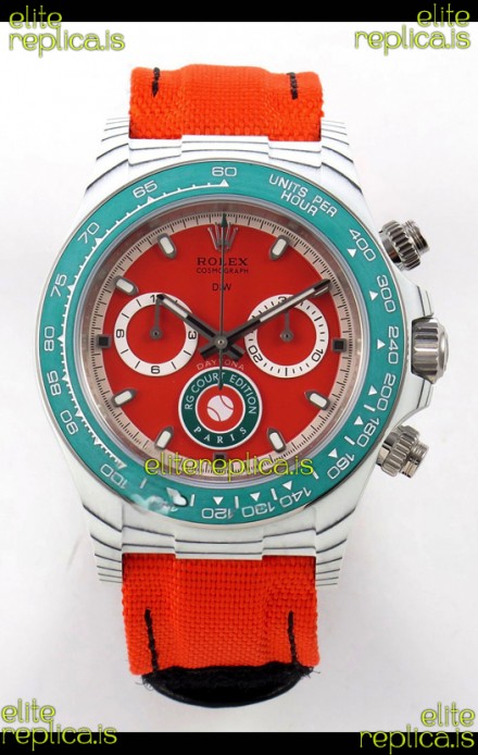 Rolex Daytona DiW RG Course Edition White Carbon Red Dial Super Clone Watch 