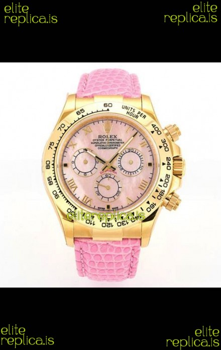 Rolex Daytona 116568 Yellow Gold 4801 Movement Pearl Dial Super Clone Watch 