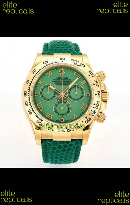 Rolex Daytona 116568 Yellow Gold 4801 Movement Green Dial Super Clone Watch 