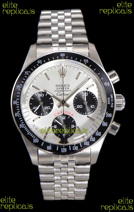 Rolex Daytona Paul Newman 37MM Cartier Edition Steel Dial Manual Wind Super Clone Watch 