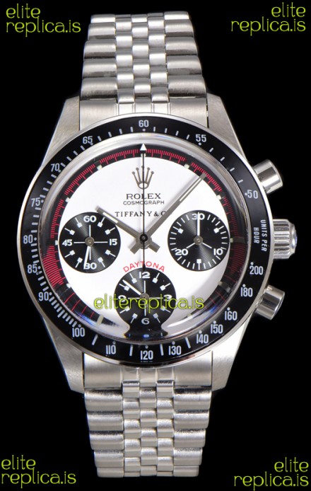 Rolex Daytona Paul Newman 37MM Tiffany & Co White Dial Manual Wind Super Clone Watch 