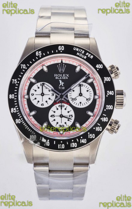 Rolex Daytona Paul Newman Black Dial Custom Modded 4130 Mvnt Swiss Replica