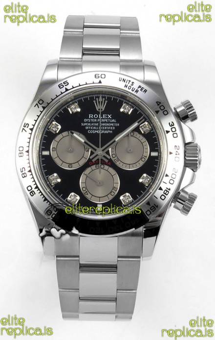 Rolex Daytona 126509 Black Dial Diamonds Markers FREE SPRUNG MVMT Super Clone Watch 