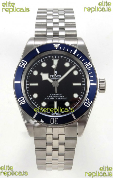 Tudor Black Bay 41 Black Dial Blue Bezel Jubilee Super Clone Watch 