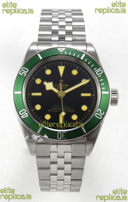 Tudor Black Bay 41 Black Dial Green Bezel Jubilee Super Clone Watch 