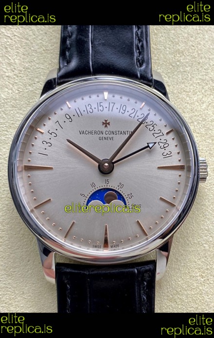 Vacheron Constantin Patrimony Moonphase Stainless Steel Champange Dial Swiss Replica Watch 