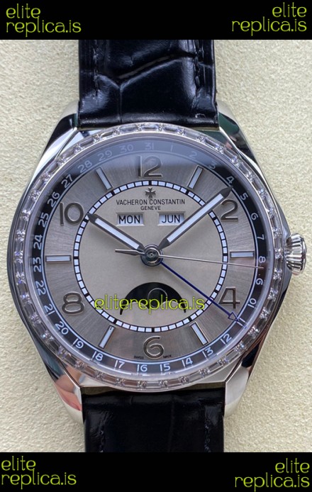 Vacheron Constantin Fiftysix Moonphase Steel Dial Steel Case Swiss Replica Watch 