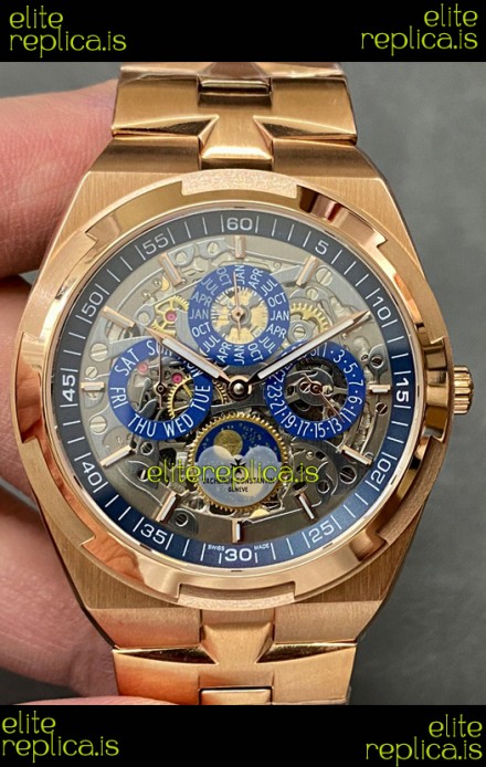 Vacheron Constantin Overseas Perpetual Calendar Rose Gold Swiss Replica Watch 