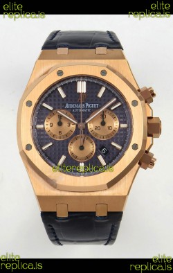Royal Oak Chrono 26331 Rose Gold Blue Dial Super Clone Watch 