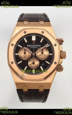 Royal Oak Chrono 26331 Rose Gold Black Dial Super Clone Watch 
