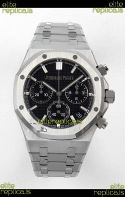 Royal Oak Chrono 26240 Black Dial FREE SPRUNG MVMNT Steel Caing Super Clone Watch 