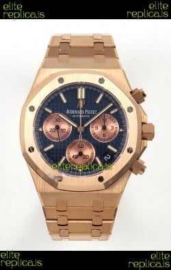 Royal Oak Chrono 26240 Rose Gold Blue Dial Super Clone Watch 