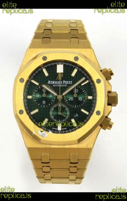 Royal Oak Chrono 26331 Yellow Gold Green Dial Super Clone Watch 