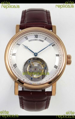 Breguet Classique Tourbillon Rose Gold Roman Dial Super Clone Watch 