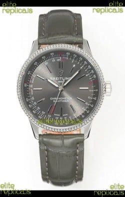 Navitimer Automatic 36 Grey Dial Steel Casing Super Clone Watch 
