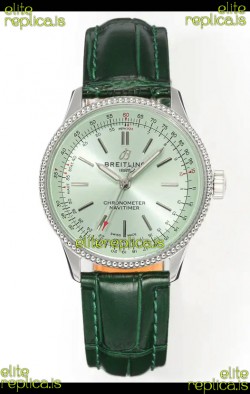Navitimer Automatic 36 Green Dial Steel Casing Super Clone Watch 