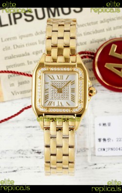 PANTHERE de Cartier 22mm Diamonds Dial Yellow Gold Super Clone Watch