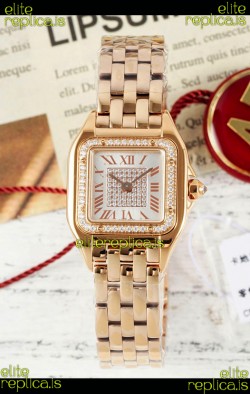 PANTHERE de Cartier 22mm Diamonds Dial Rose Gold Super Clone Watch