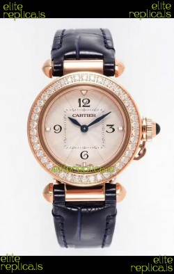 Pasha De Cartier Rose Gold Casing Watch 30MM Super Clone Watch 