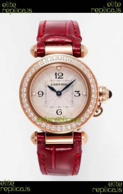 Pasha De Cartier Rose Gold Casing Watch 30MM Super Clone Watch 