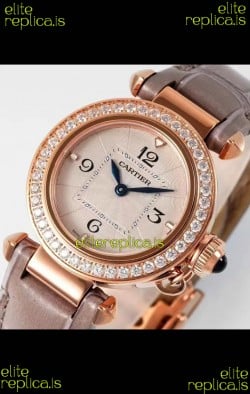 Pasha De Cartier Rose Gold Casing Watch 30MM Super Clone Watch 