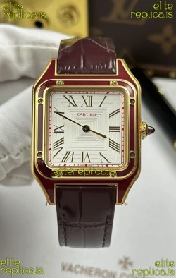 Santos Dumont 31MM Yellow Gold White Dial Super Clone Watch 