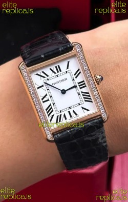 Cartier Tank Solo 27mm Rose Gold Swiss Quartz Super Clone Watch 