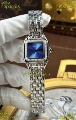 Cartier Panthere 22MM Steel Casing in Blue Dial Super Clone Watch 