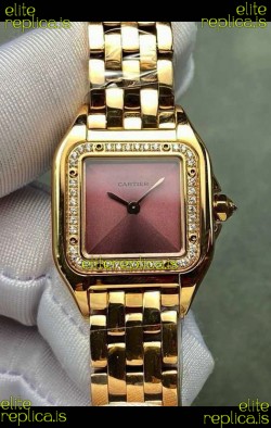 PANTHERE de Cartier 22MM Red Dial Diamonds Super Clone Watch 