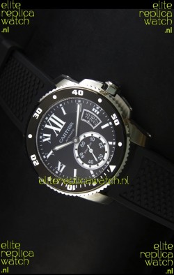 Calibre De Cartier Watch 42MM Black Dial Steel Case - 1:1 Mirror Replica Watch