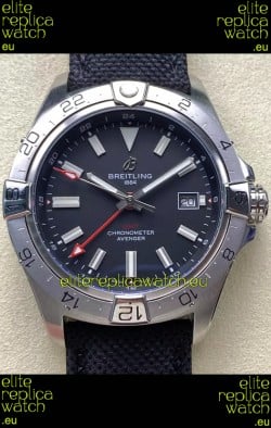 Breitling Avenger GMT Automatic 44 Swiss 1:1 Super Clone Replica Watch - Black Dial 