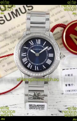 Cartier Ronde Must 29MM Swiss Quartz Blue Dial 1:1 Mirror Swiss Replica Watch 