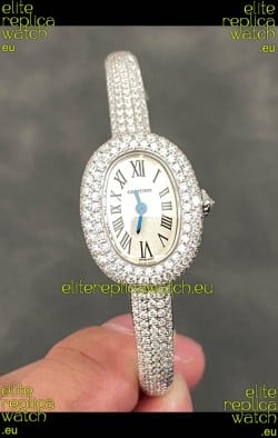 Baignoire De Cartier Diamonds Paved Super Clone Quartz Replica Watch