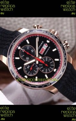 Chopard Classic Racing Chronograph 1:1 Mirror Replica Watch in Rose Gold Casing - Black Dial 