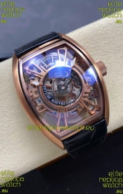 Franck Muller Curvex Grand Central Tourbillon Rose Gold Casing Watch in 1:1 Mirror Replica Watch