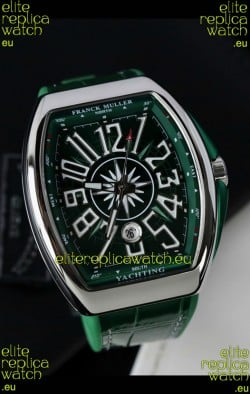 Franck Muller Vanguard Yachting Stainless Steel Green Dial 1:1 Mirror Swiss Replica Watch